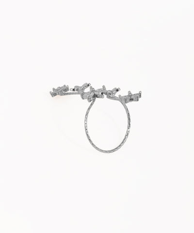 Elegant Twisting Floral Petal Sparkle Ring | Stylika