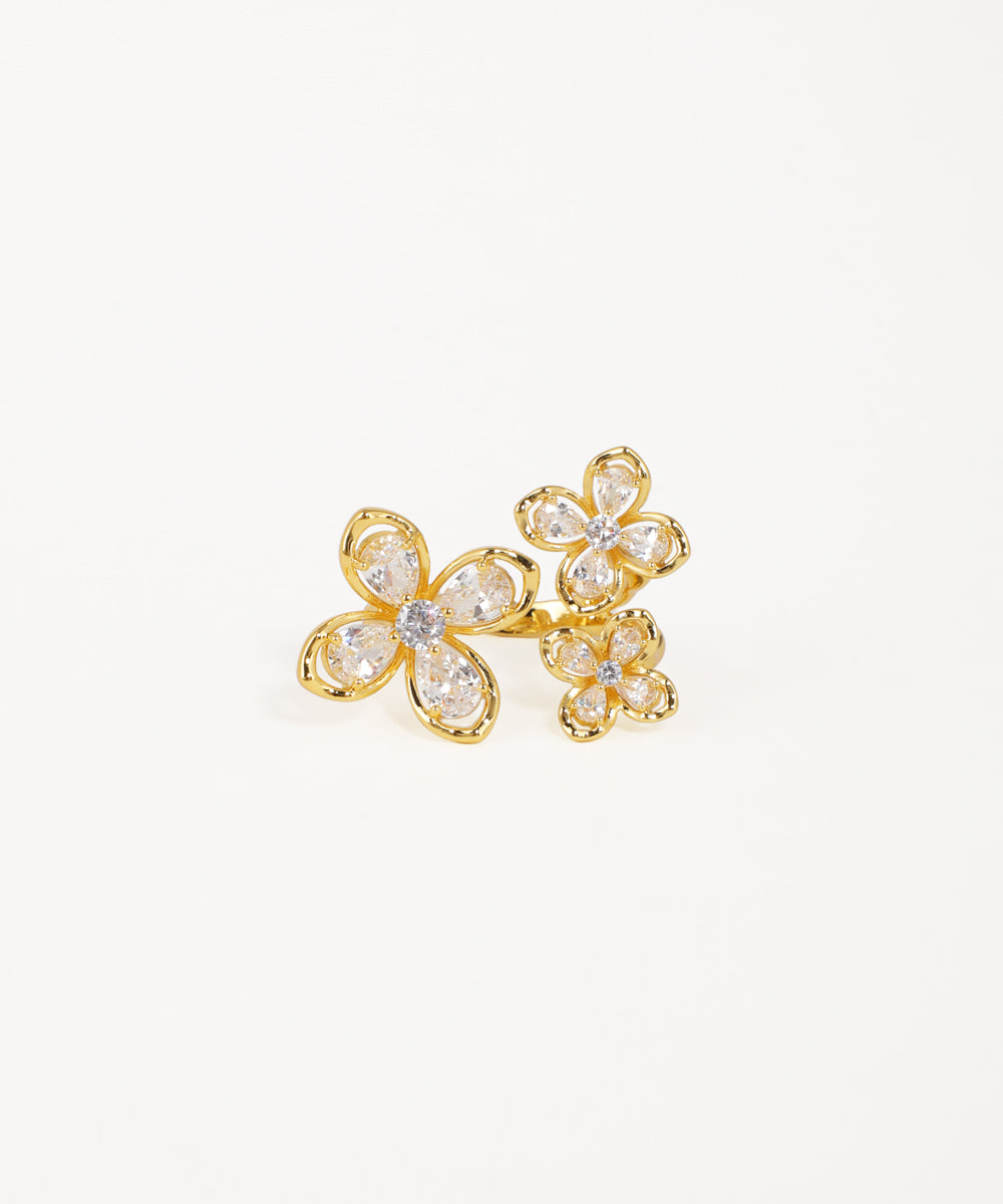 Triple Butterfly Open Statement Ring | Stylika
