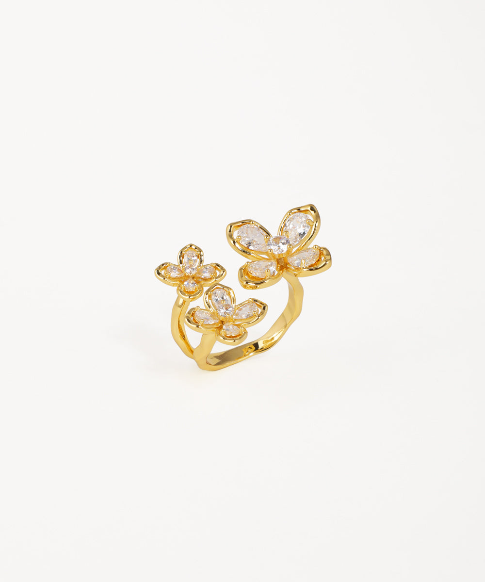 Triple Butterfly Open Statement Ring | Stylika