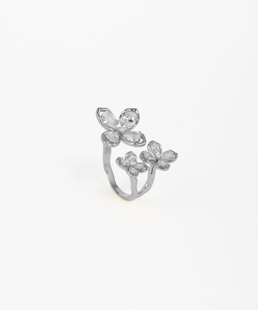 Triple Butterfly Open Statement Ring | Stylika