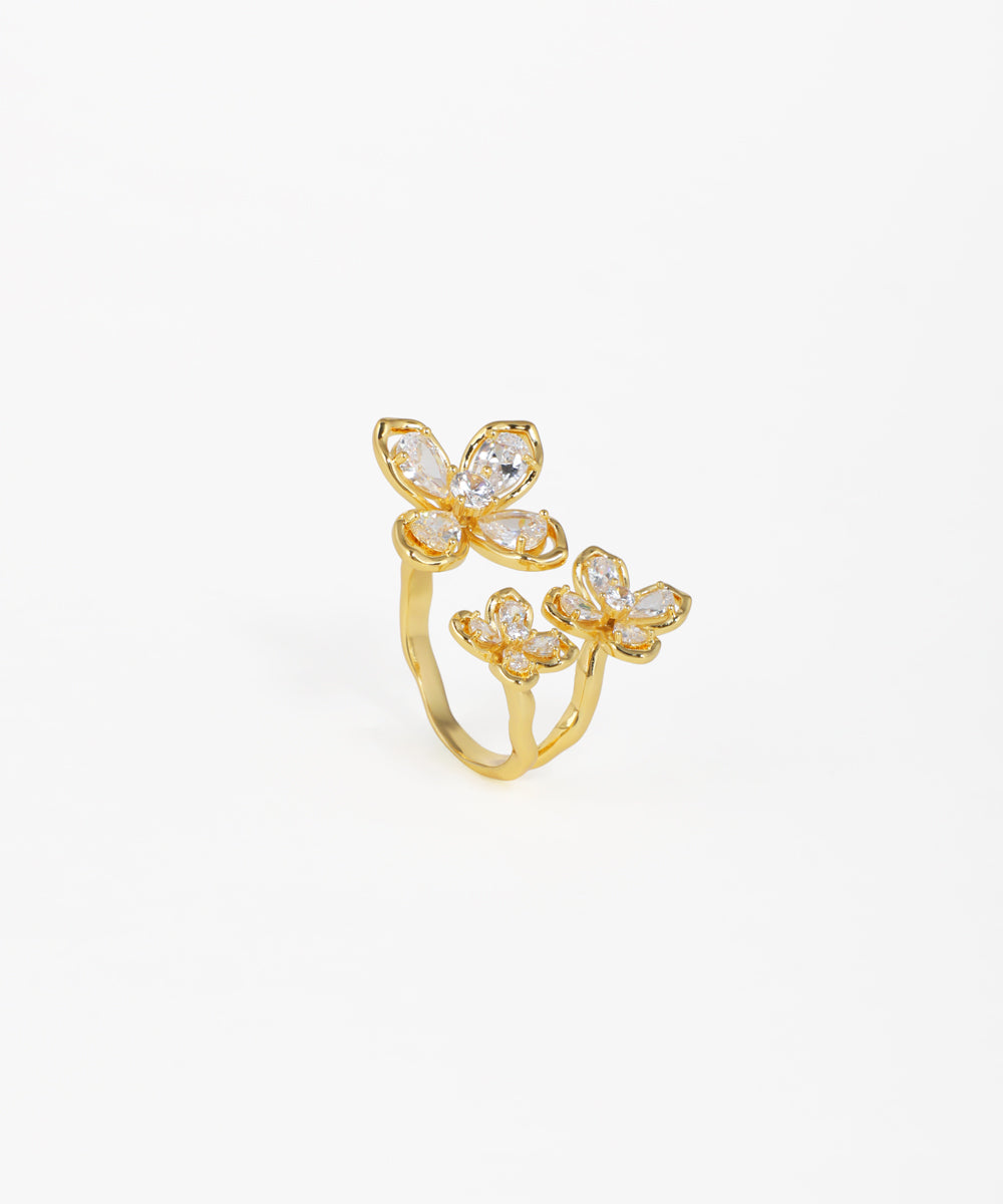 Triple Butterfly Open Statement Ring | Stylika