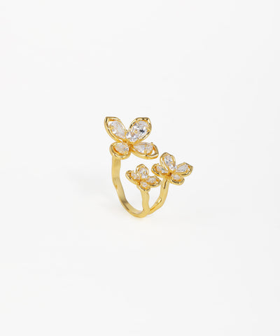 Triple Butterfly Open Statement Ring | Stylika