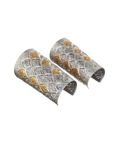 Ox Cuff Bracelet featuring a classic floral lattice motif
