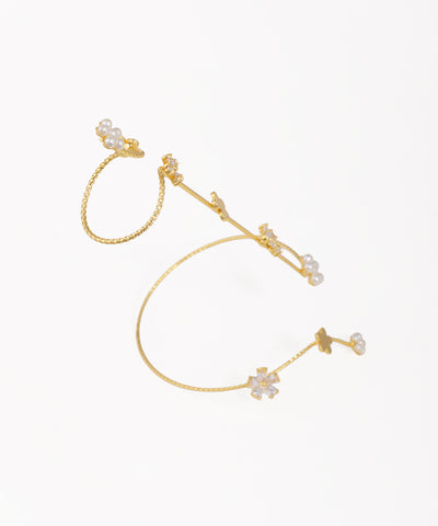 Interconnected Floral Charm Hand Cuffs for Women | Stylika