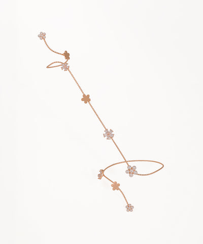 Interconnected Floral Charm Hand Cuffs for Women | Stylika