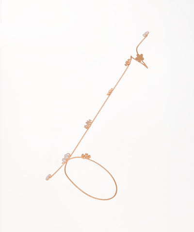 Interconnected Floral Charm Hand Cuffs for Women | Stylika