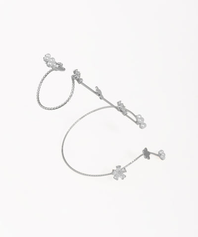 Interconnected Floral Charm Hand Cuffs for Women | Stylika