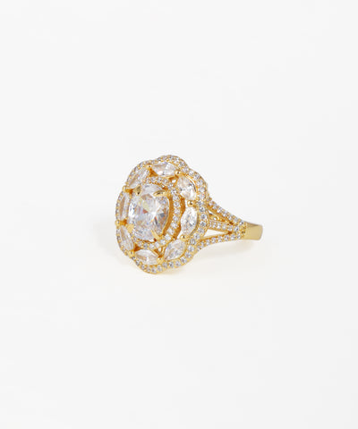Marquise Halo Cluster Statement Ring | Stylika
