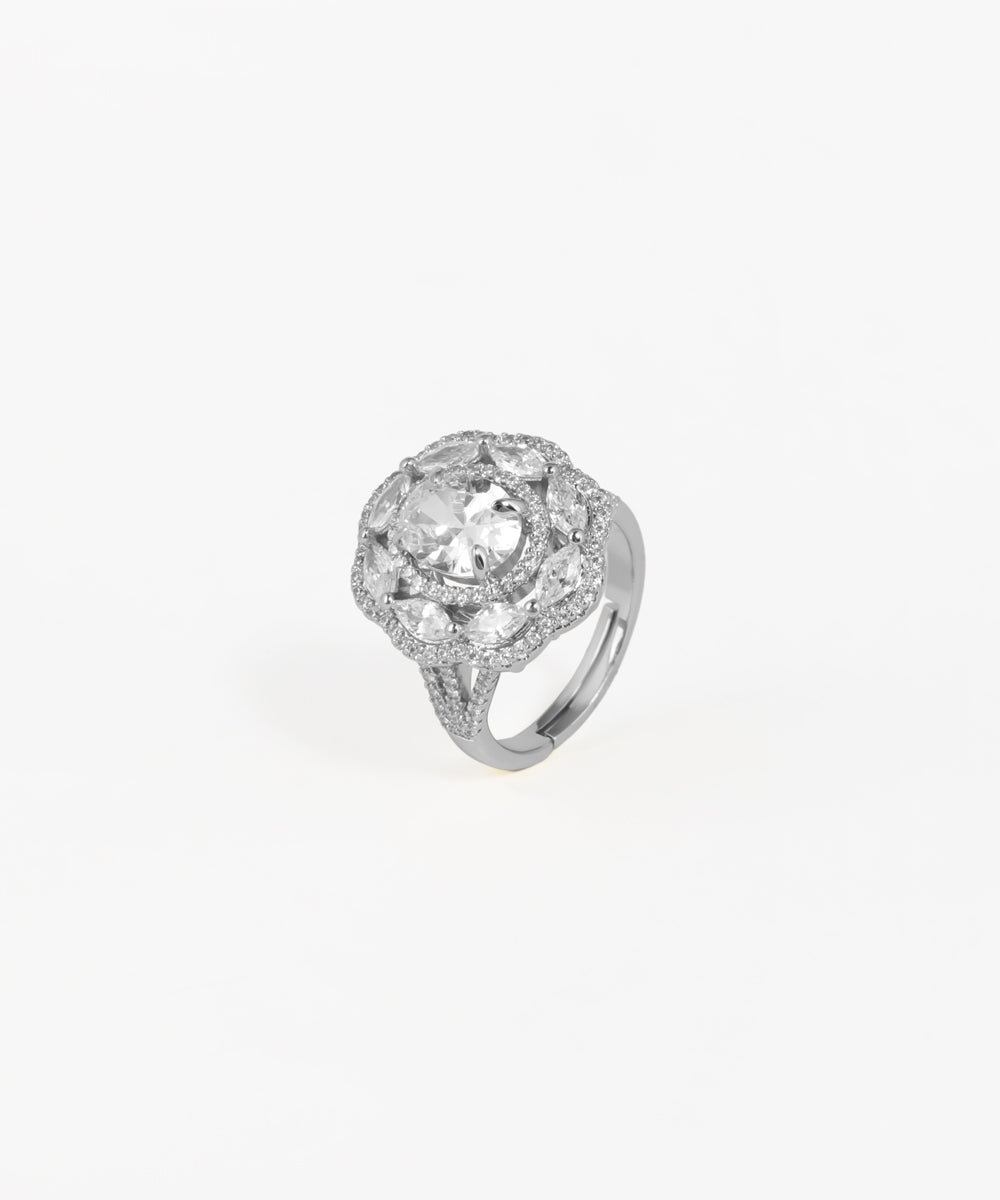 Marquise Halo Cluster Statement Ring | Stylika