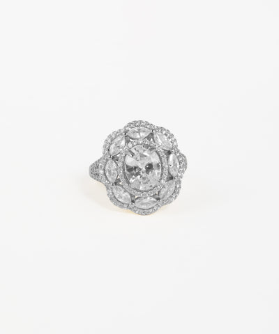 Marquise Halo Cluster Statement Ring | Stylika
