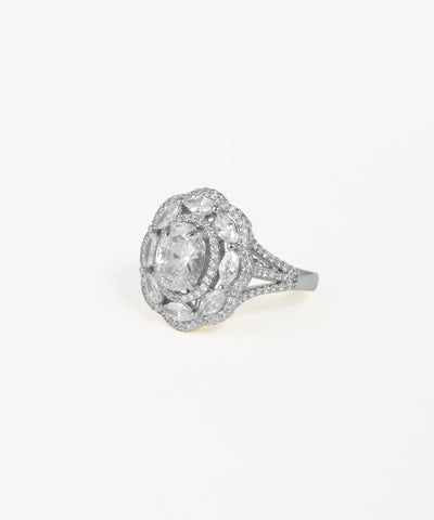 Marquise Halo Cluster Statement Ring | Stylika