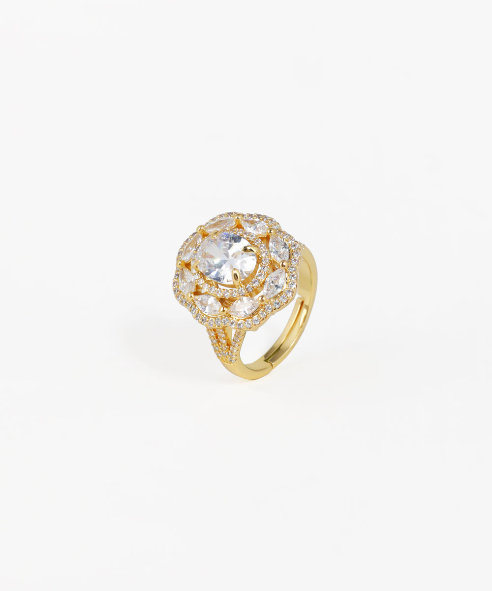 Marquise Halo Cluster Statement Ring | Stylika