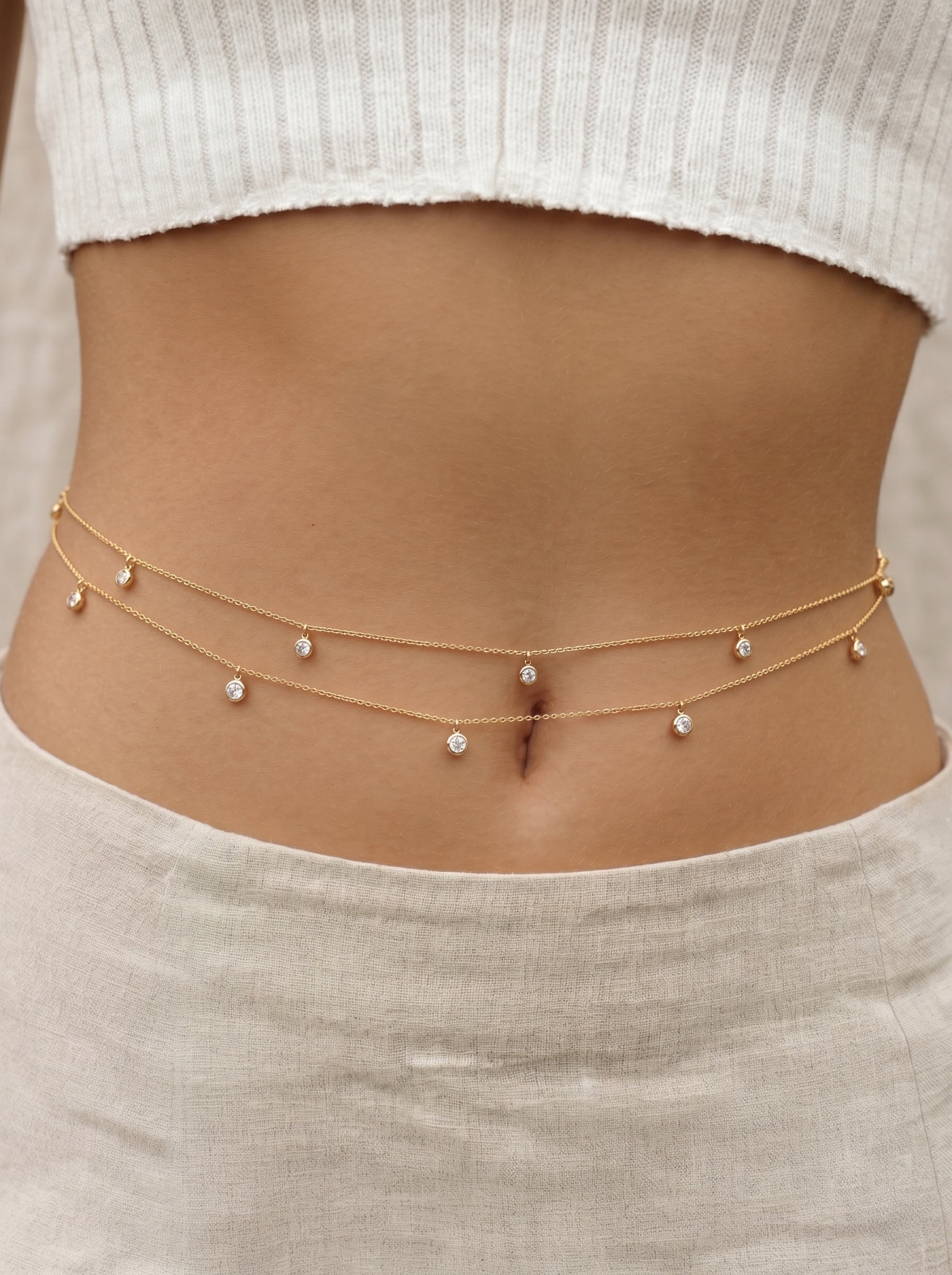 Delicate Floating Drop Layered Waist Chain | Stylika