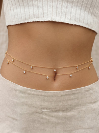 Delicate Floating Drop Layered Waist Chain | Stylika