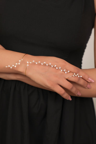 Distinctive Sparkling Vine Wrap Hand Cuffs | Stylika