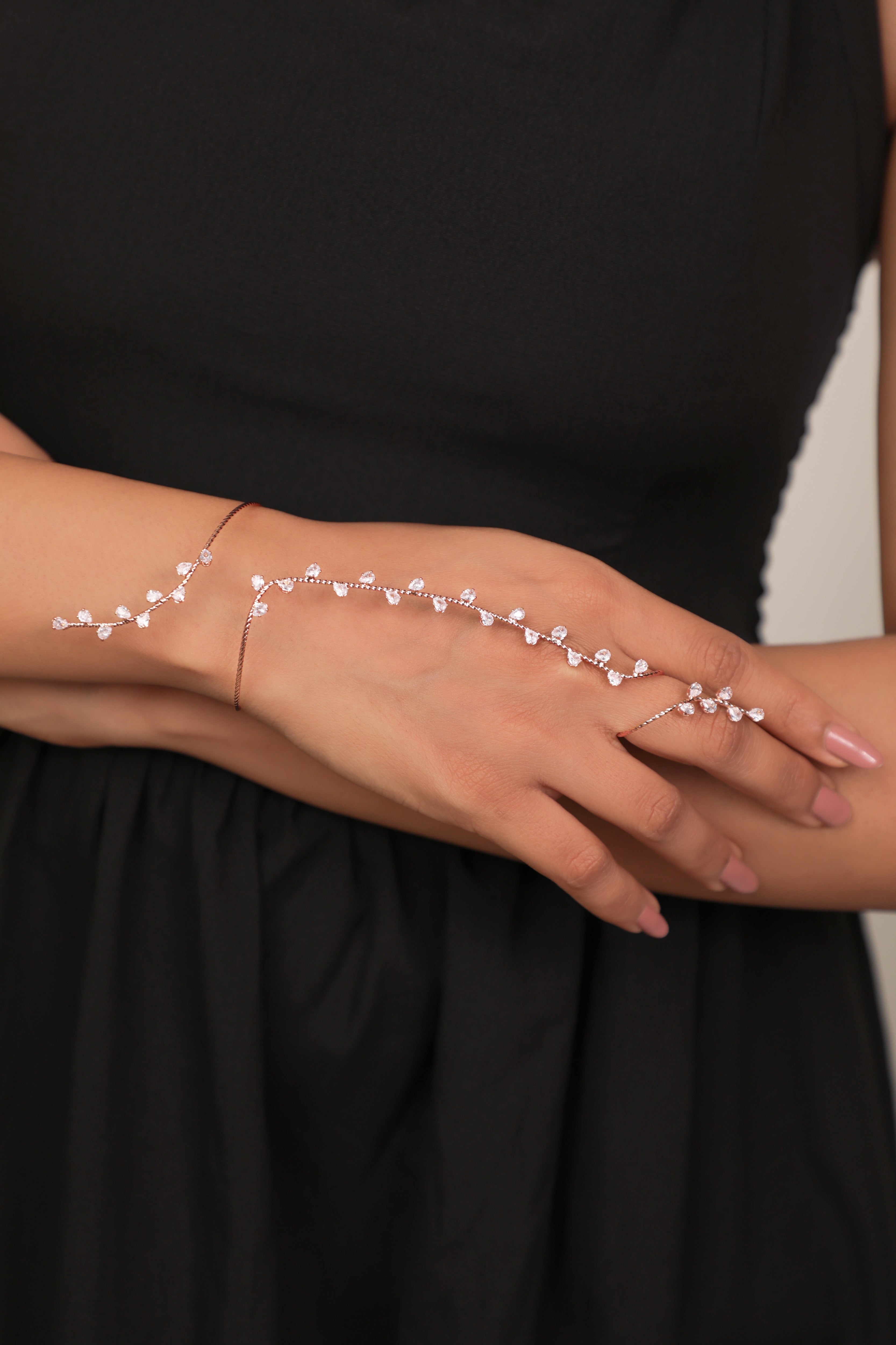 Distinctive Sparkling Vine Wrap Hand Cuffs | Stylika