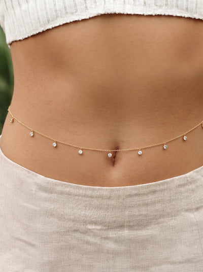 Delicate Stone Dangle Waist Chain | Stylika