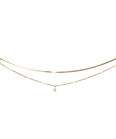 Minimalist Layered Waist Chain with Single Stone Drop | Stylika