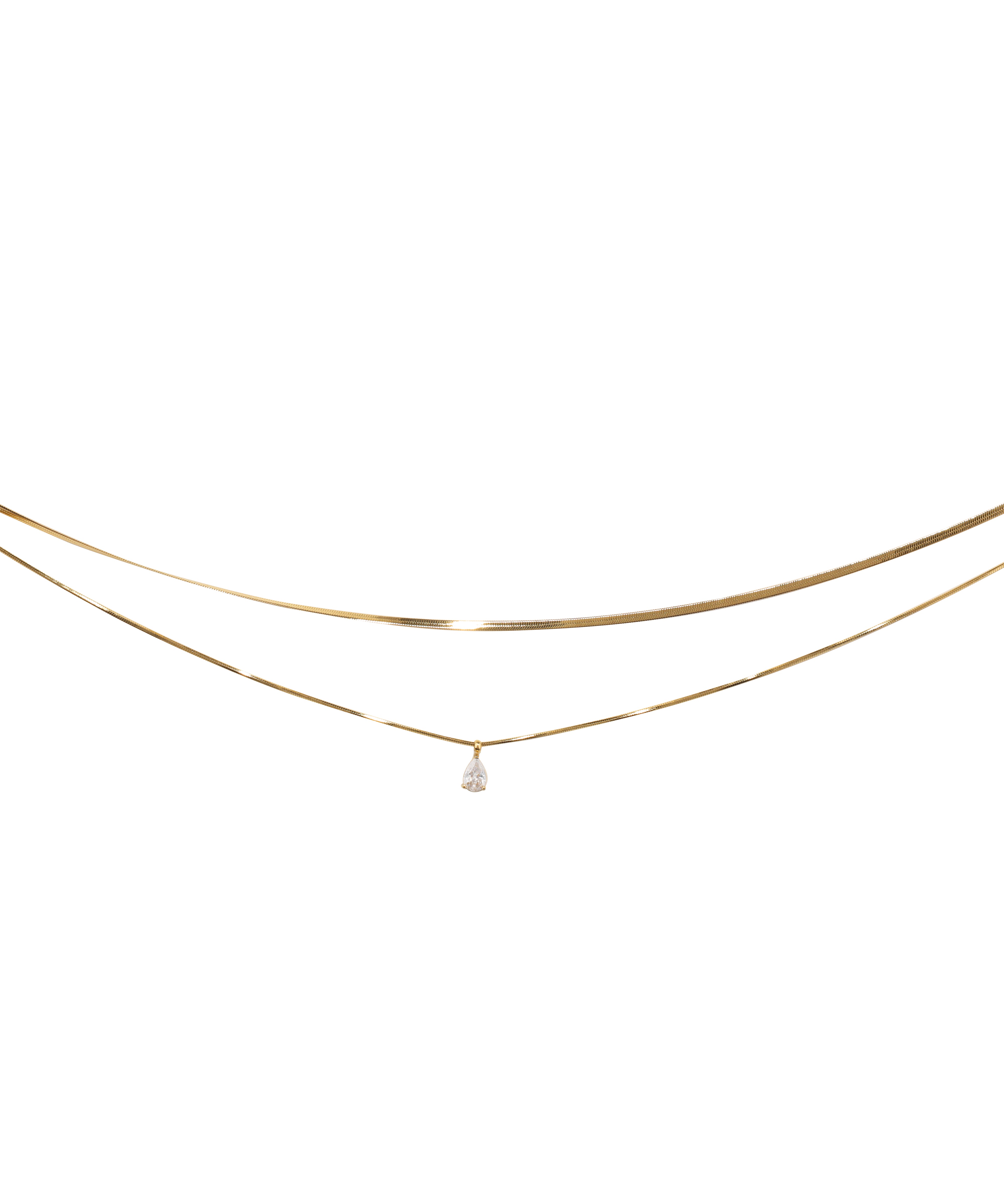 Minimalist Layered Waist Chain with Single Stone Drop | Stylika