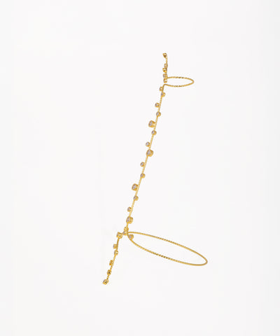 Sculptural Winding Sparkle Hand Cuffs | Stylika