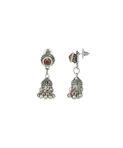 Floral Medallion Oxidised Pendant Necklace Set | Stylika