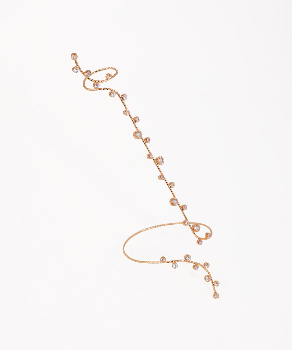 Sculptural Winding Sparkle Hand Cuffs | Stylika