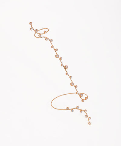 Sculptural Winding Sparkle Hand Cuffs | Stylika