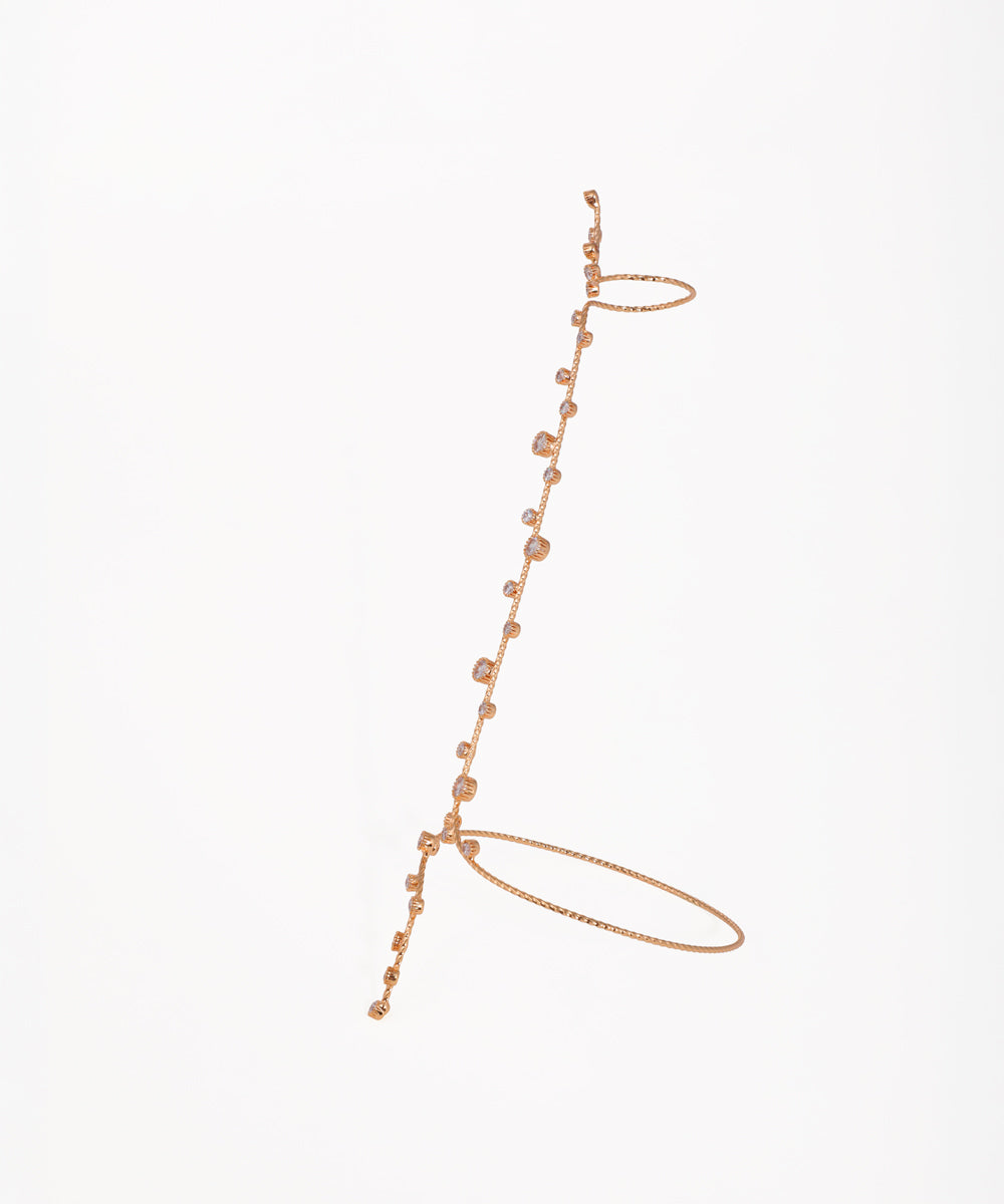 Sculptural Winding Sparkle Hand Cuffs | Stylika