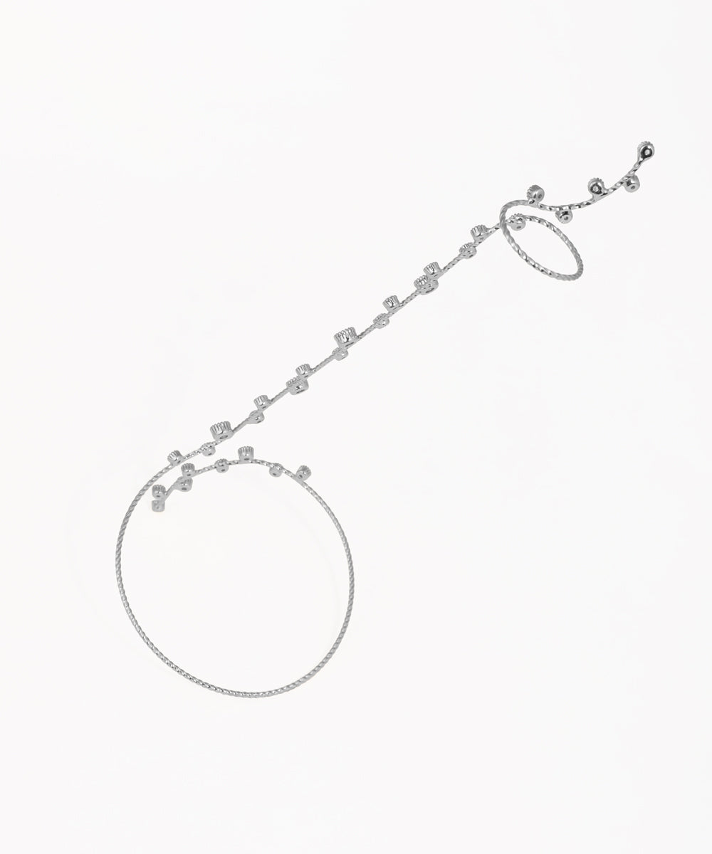 Sculptural Winding Sparkle Hand Cuffs | Stylika