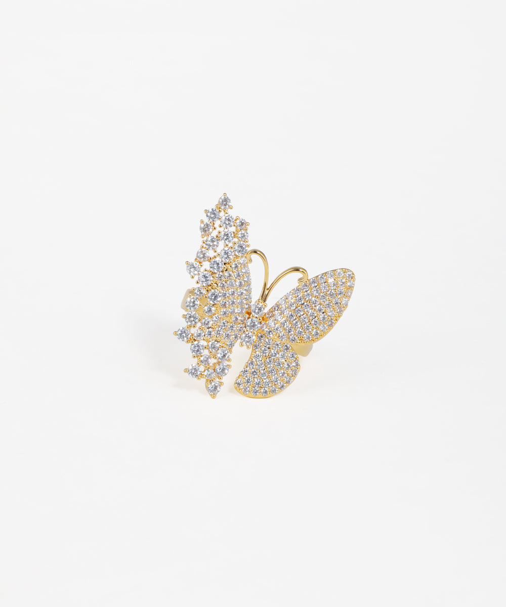 Pavé Butterfly Cluster Statement Ring | Stylika