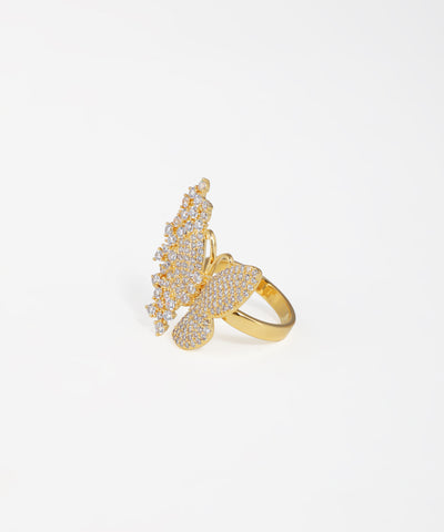 Pavé Butterfly Cluster Statement Ring | Stylika