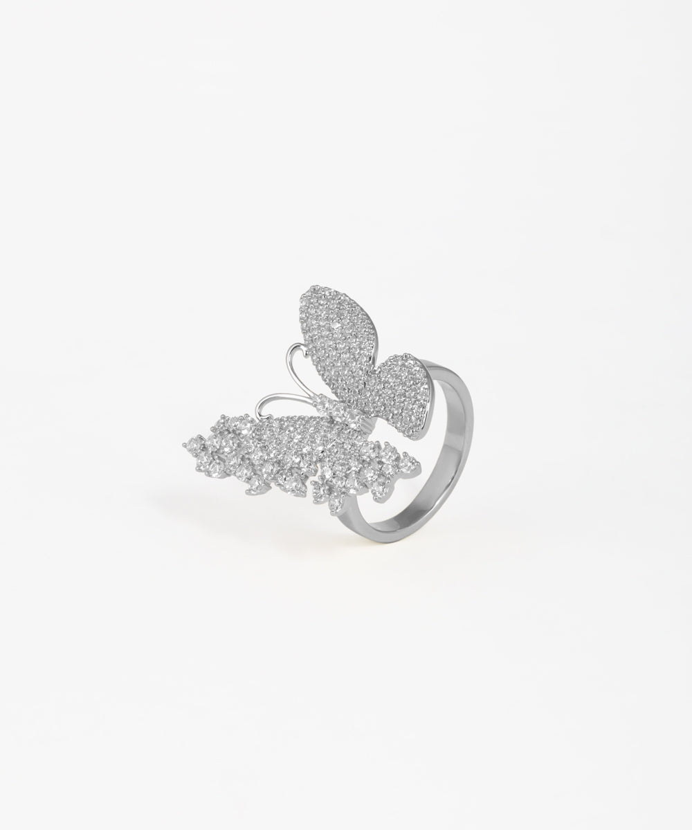 Pavé Butterfly Cluster Statement Ring | Stylika
