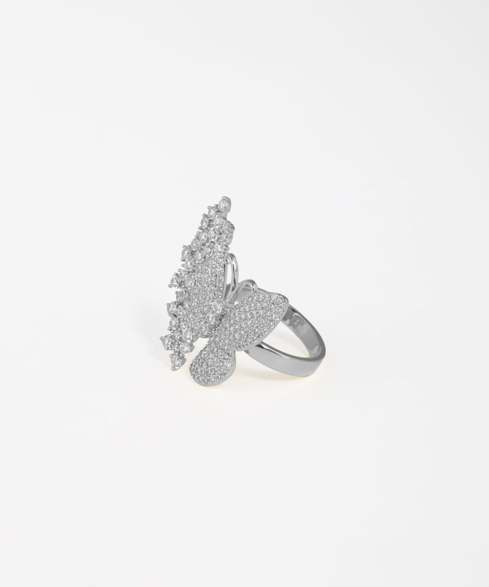 Pavé Butterfly Cluster Statement Ring | Stylika