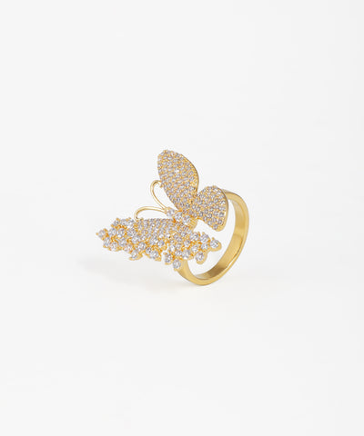 Pavé Butterfly Cluster Statement Ring | Stylika