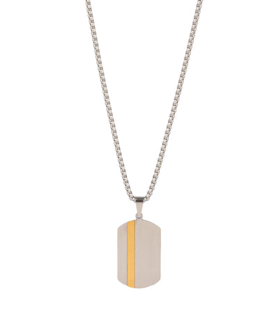Offset Stripe Tag Pendant Necklace | Stylika