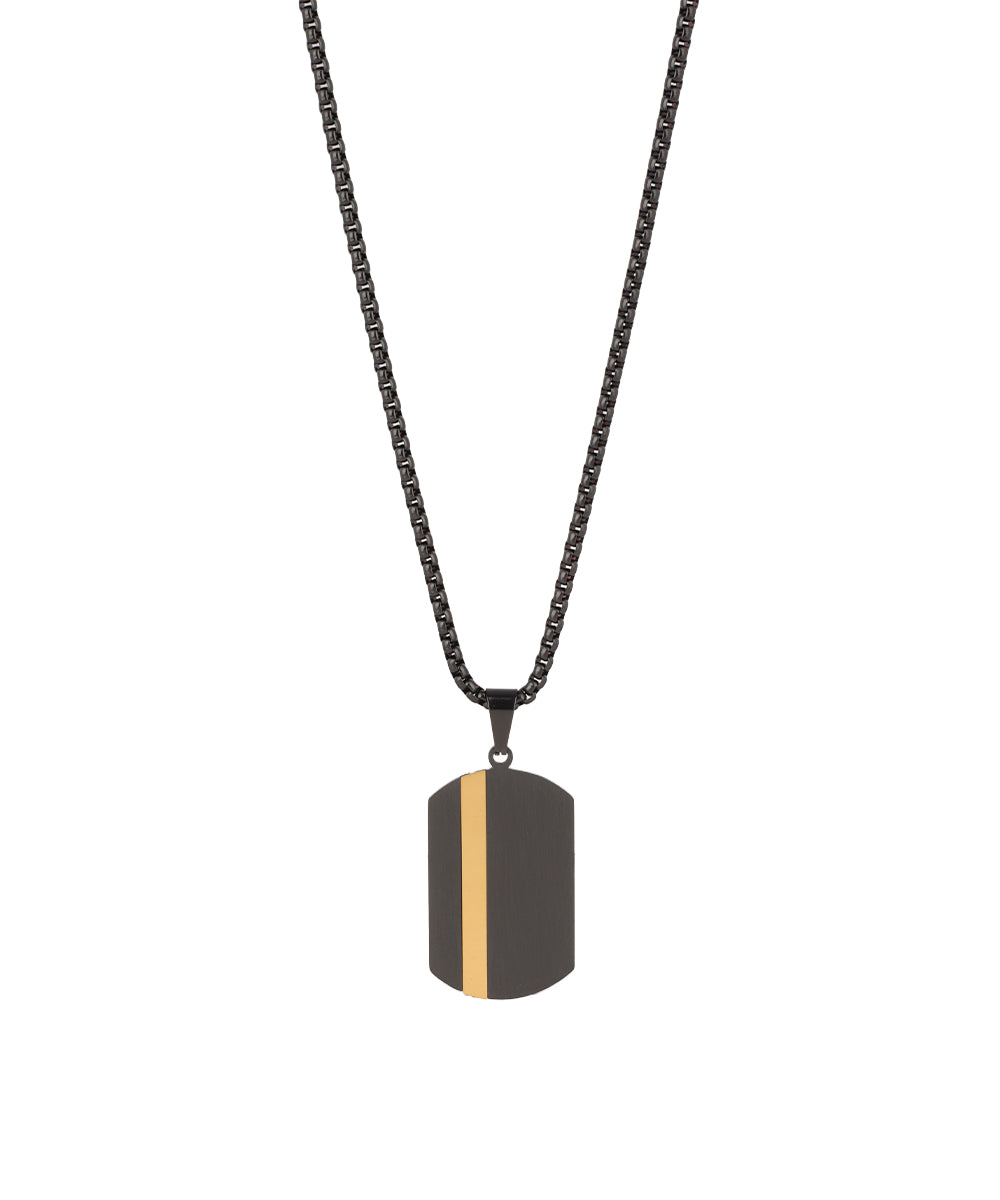 Offset Stripe Tag Pendant Necklace | Stylika