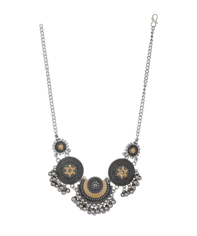 Mandala Disc Oxidised Necklace Set | Stylika