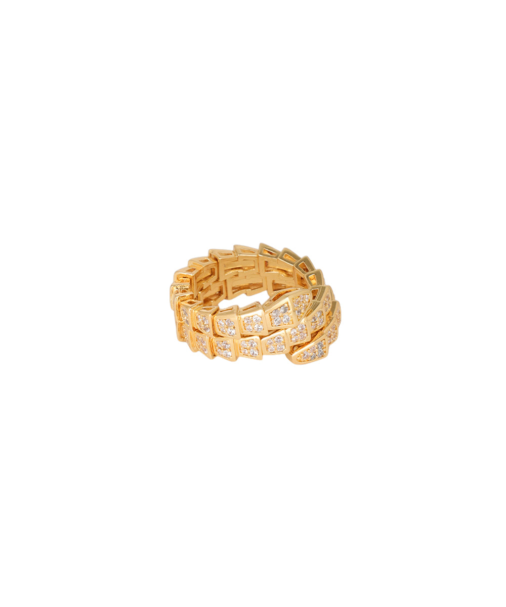 Snake with Crystal Armour Ring | Stylika
