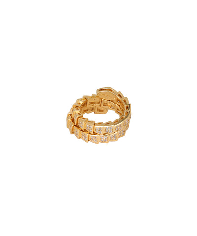 Snake with Crystal Armour Ring | Stylika