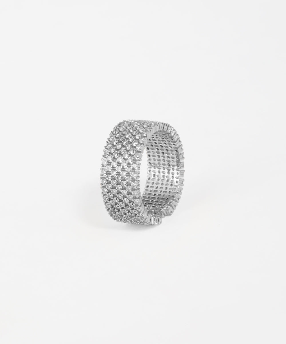 Multi-Row Pavé Band Ring | Stylika