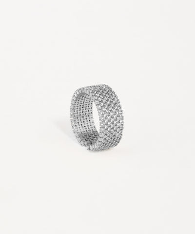 Multi-Row Pavé Band Ring | Stylika