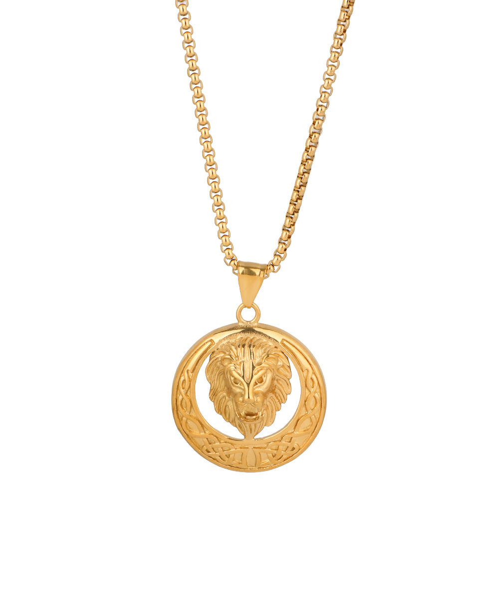 Lion Crest Medallion Necklace | Stylika