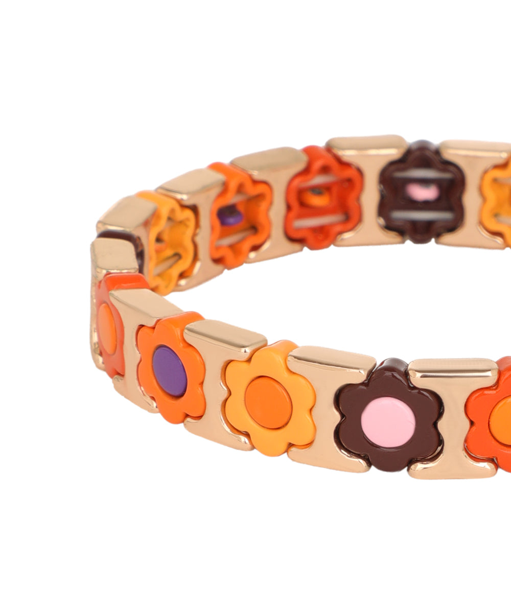 Pressed Petals In Block: Autumn Café Bracelet | Stylika