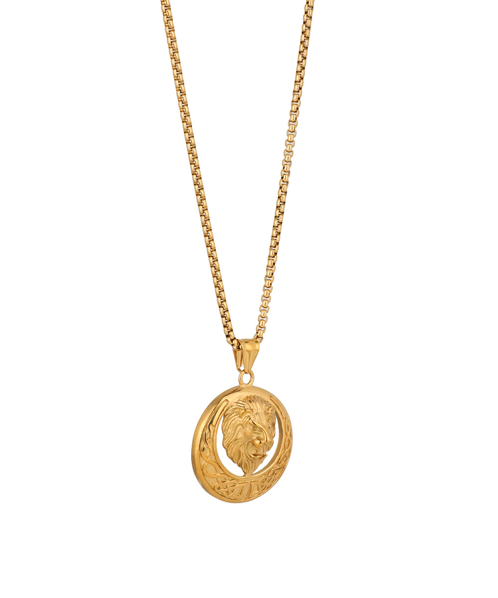 Lion Crest Medallion Necklace | Stylika