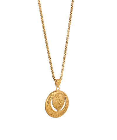 Lion Crest Medallion Necklace | Stylika