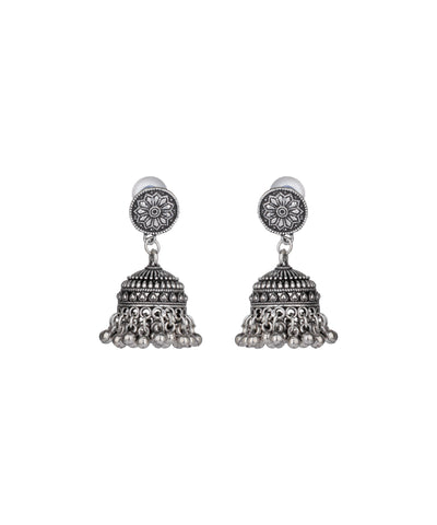 Coin Fringe Oxidised Necklace Set | Stylika
