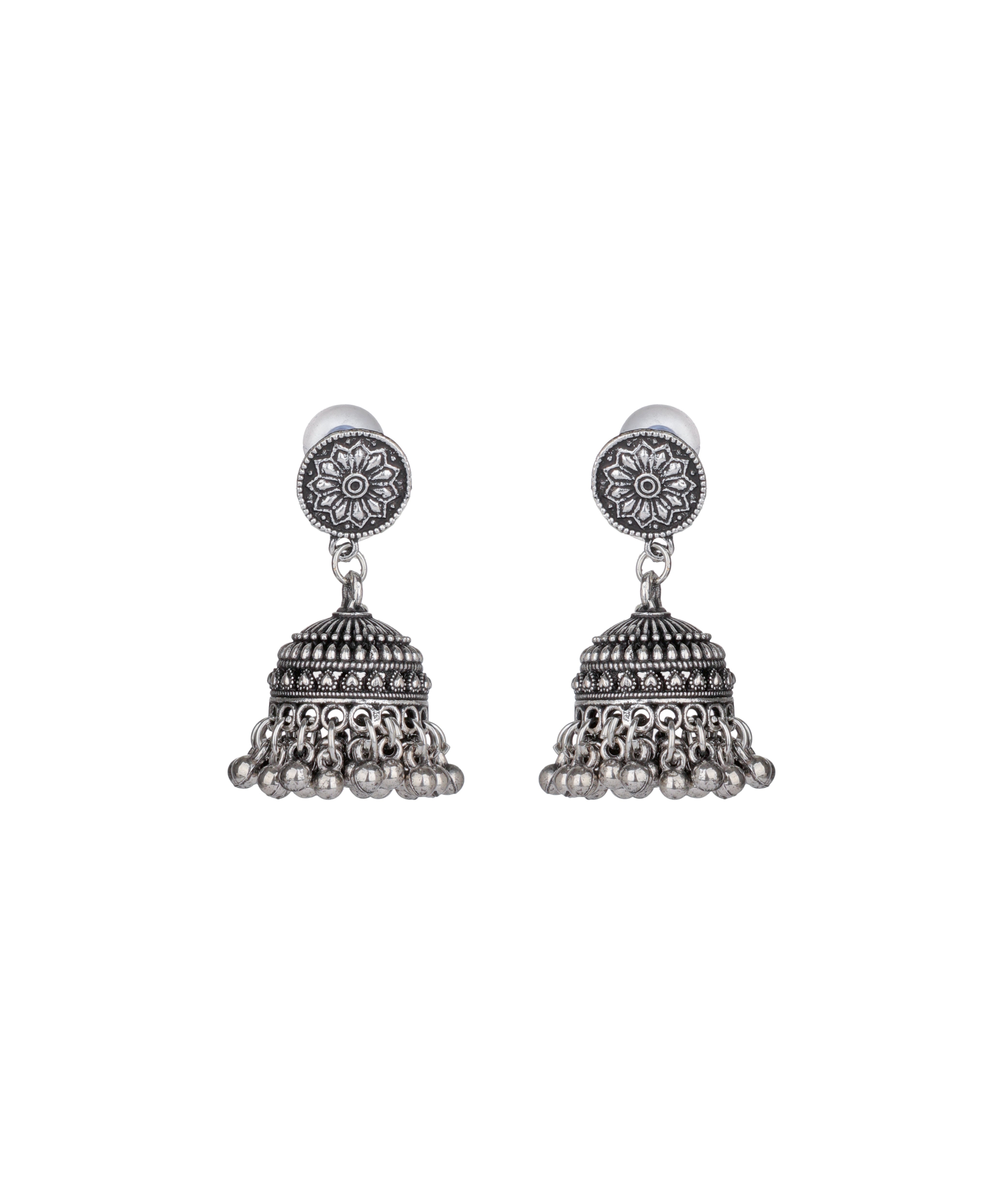 Coin Fringe Oxidised Necklace Set | Stylika