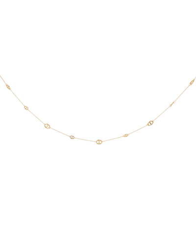 Interlinked Detail Waist Chain with Faux Pearl Drop | Stylika