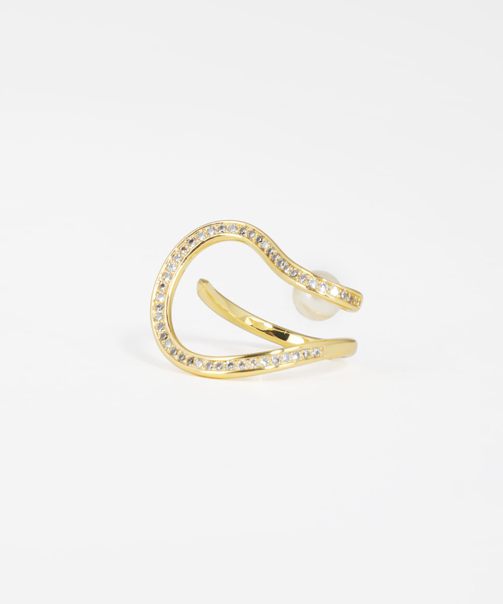 Pearl Loop Statement Ring | Stylika