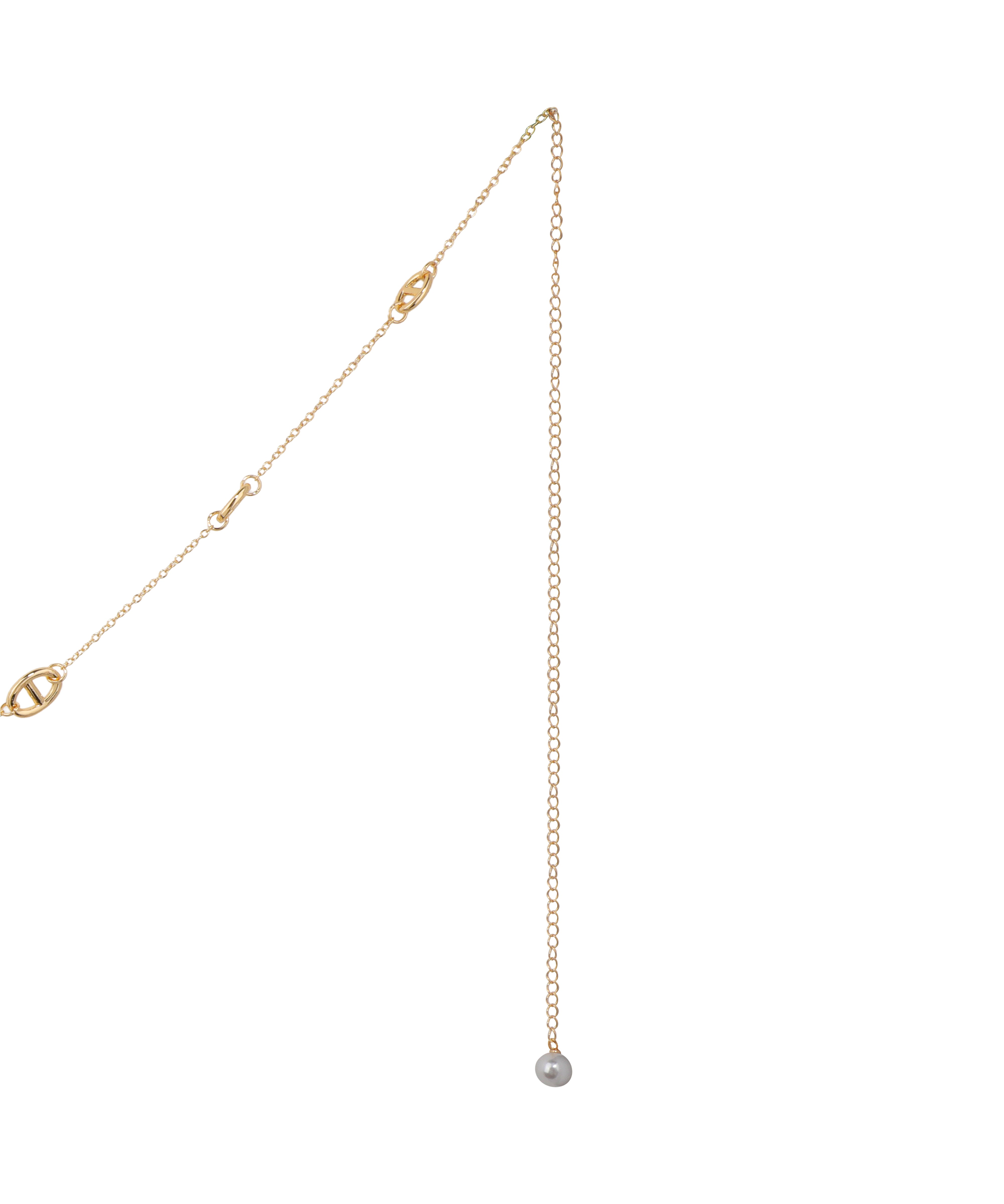 Interlinked Detail Waist Chain with Faux Pearl Drop | Stylika
